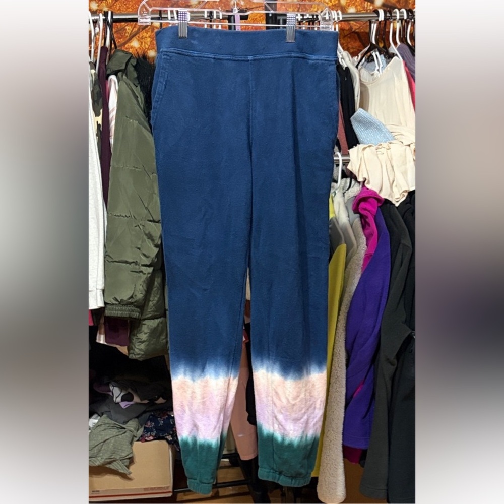 🌈 Wildfox Tie Dye Ombré Jogger Sweatpants Blue/Pink/Green | Sz Small | GUC 🐾✨